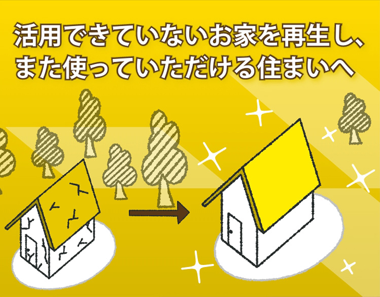 活用できていないお家を再生し、また使っていただける住まいへ